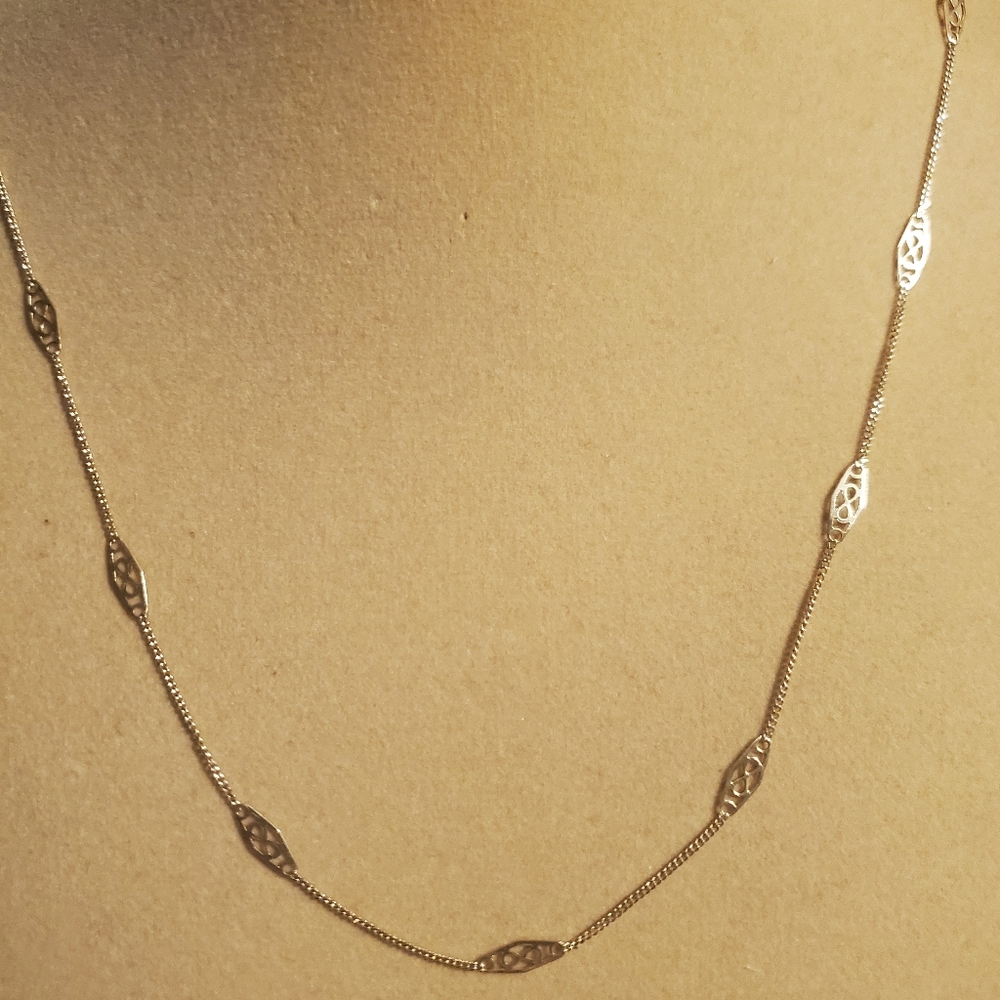 14k Gold Necklace Solid Gold Vintage 20.25 " Rare Find - Picture 3 of 5
